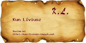 Kun Líviusz névjegykártya